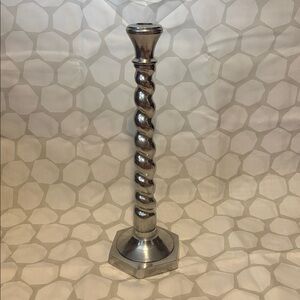 16 inch IHI solid brass silver toned candle holder India
